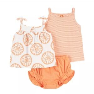 Orange and White Kids Outfit Set